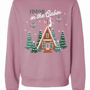 Pinklily Cozy Cabin Holiday Sweatshirt in Pink